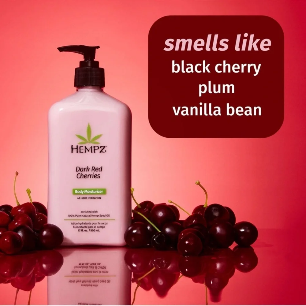 Hempz Dark Red Cherries Body Moisturizer - Pink New Sealed
